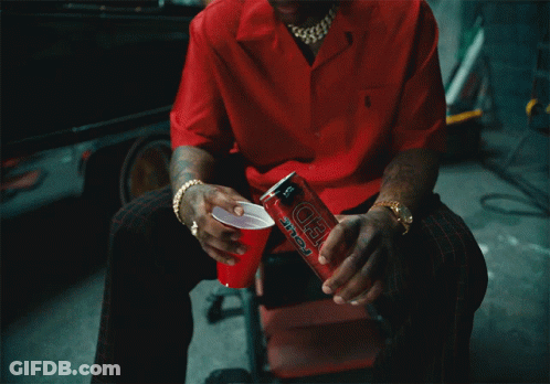 Man In Red Shirt Pouring Dr Pepper GIF