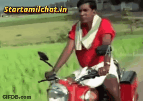 Man In Red Shirt Riding Motorcycle GIF