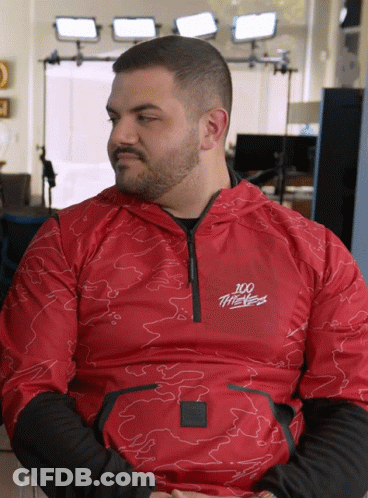 Man In Red Shirt Saying 100 Thieves GIF