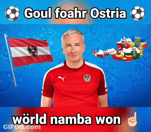 Man In Red Shirt Saying Austria GIF