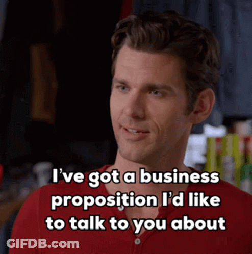 Man In Red Shirt Saying Business Proposition GIF