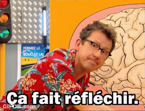 Man In Red Shirt Saying Ca Fait Reflechir GIF