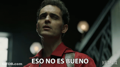 Man In Red Shirt Saying Eso No Es Bueno GIF