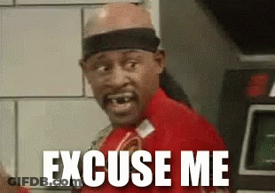Man In Red Shirt Saying Excuse Me GIF