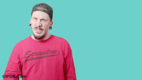 Man In Red Shirt Saying Finish Him Pointing GIF