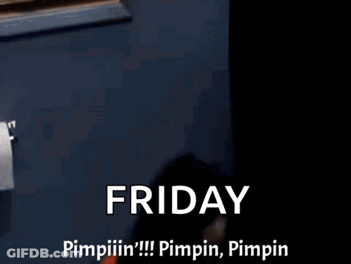 Man In Red Shirt Saying Friday Pimpin GIF