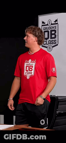 Man In Red Shirt Saying Gruden Db Class GIF
