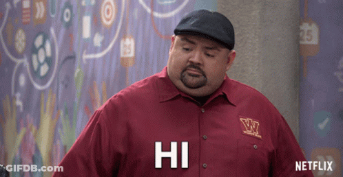 Man In Red Shirt Saying Hi GIF