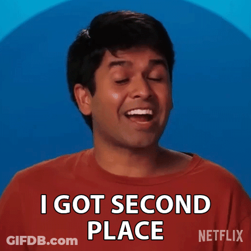 Man In Red Shirt Saying I Got Second Place GIF