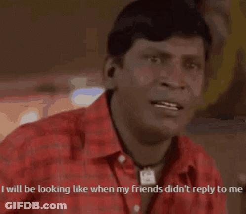 Man In Red Shirt Saying I Will Be Looking Like When My Friends Didn't Reply To Me GIF