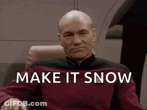 Man In Red Shirt Saying Make It Snow GIF