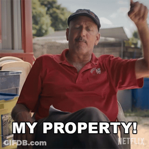 Man In Red Shirt Saying My Property GIF