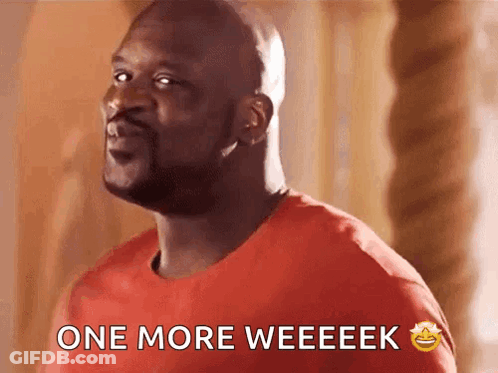 Man In Red Shirt Saying One More Weeeek GIF