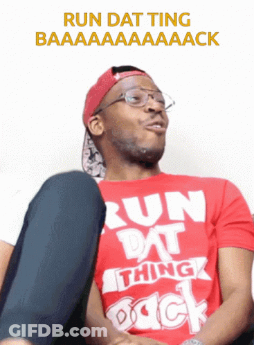 Man In Red Shirt Saying Run Dat Thing Back GIF