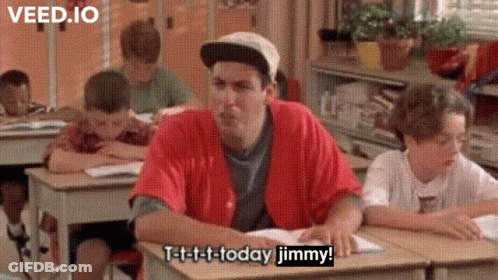 Man In Red Shirt Saying T-T-T-T Today Jimmy GIF