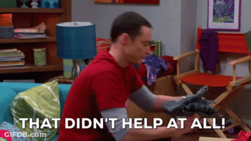 Man In Red Shirt Saying That Didnt Help At All GIF
