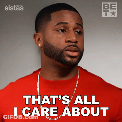 Man In Red Shirt Saying That's All I Care About GIF