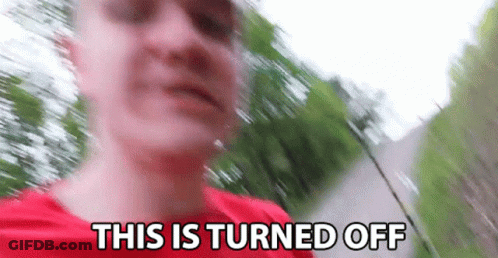 Man In Red Shirt Saying This Is Turned Off GIF