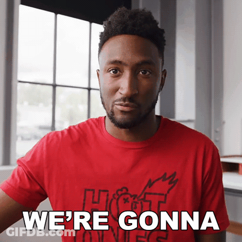 Man In Red Shirt Saying Were Gonna GIF