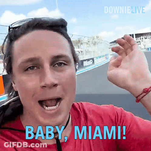 Man In Red Shirt Says Baby Miami GIF