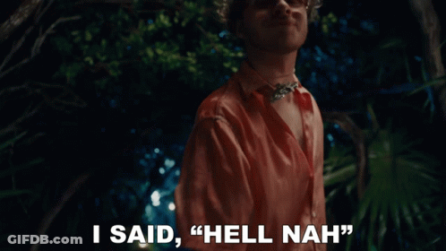Man In Red Shirt Says Hell Nah GIF