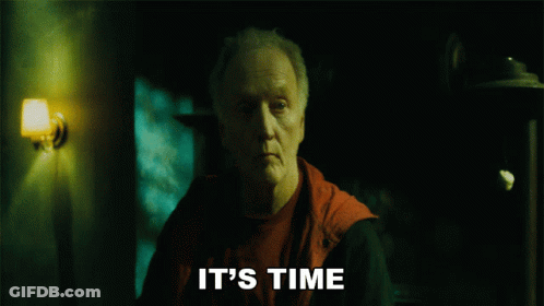 Man In Red Shirt Says It's Time GIF