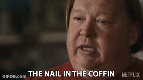 Man In Red Shirt Says The Nail In The Coffin Netflix GIF