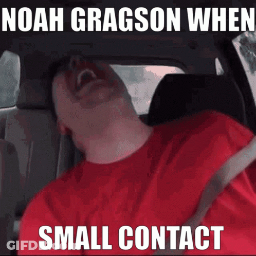Man In Red Shirt Sitting In Back Seat Of Car GIF