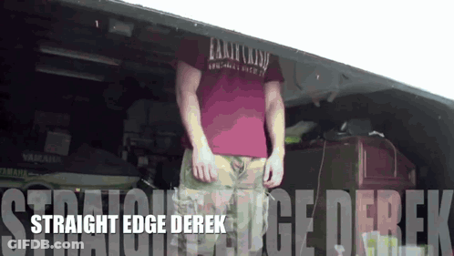 Man In Red Shirt Straight Edge Derek GIF