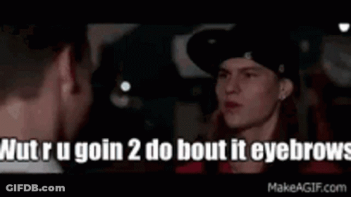 Man In Red Shirt Talking About Eyebrows GIF