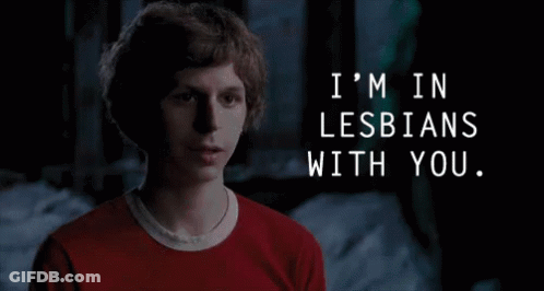 Man In Red Shirt Talking About Lesbians GIF