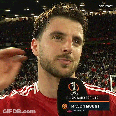 Man In Red Shirt Talking Into Microphone Mason Mount GIF