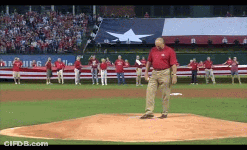 Man In Red Shirt Throwing Baseball GIF