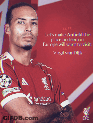 Man In Red Shirt Virgil Van Dijk Quote GIF