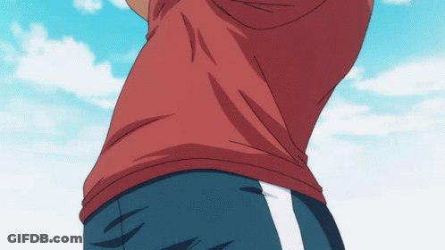 Man In Red Shirt With Blue Sky And Clouds GIF