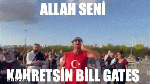 Man In Red Shirt With C Faces Crowd GIF