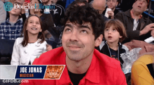 Man In Red Shirt With Joe Jonas GIF