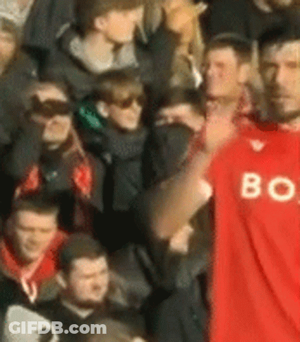 Man In Red Shirt With Letter B GIF