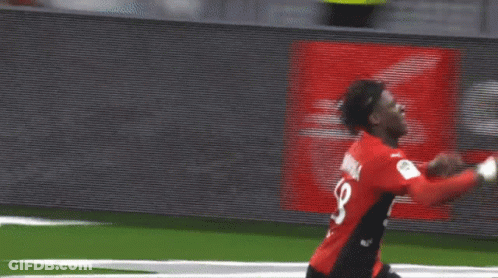 Man In Red Shirt With Letter E GIF