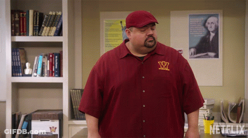 Man In Red Shirt With Letter W GIF