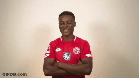 Man In Red Shirt With Lotto Logo GIF