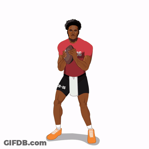 Man In Red Shirt With Number 08-06 GIF