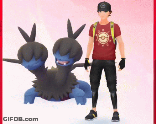 Man In Red Shirt With Pokeball GIF