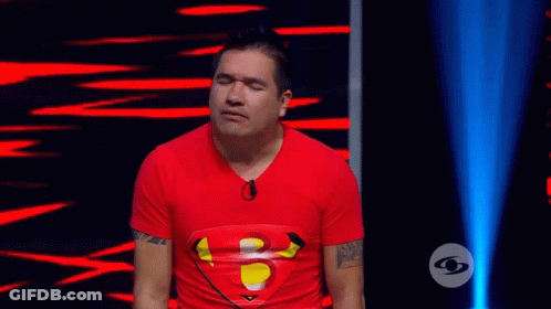 Man In Red Shirt With Superman Logo GIF