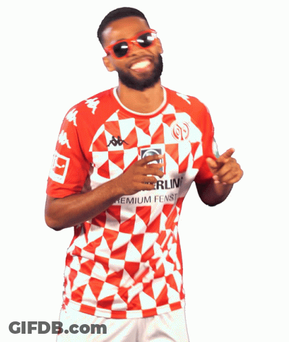 Man In Red Shirt With TB Sleeve And Sunglasses GIF