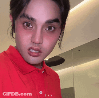 Man In Red Shirt With TKV GIF