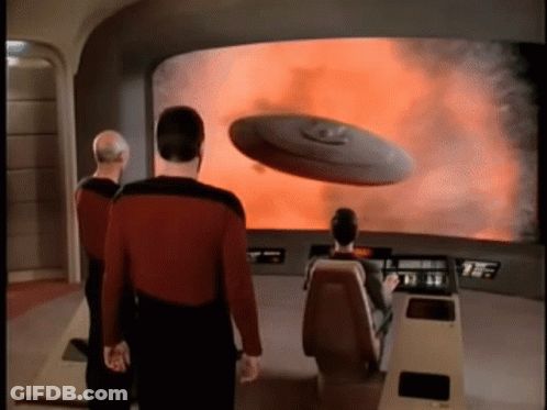 Man In Red Shirt With UFO Screen GIF