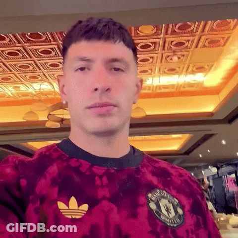 Man In Red Shirt With United GIF