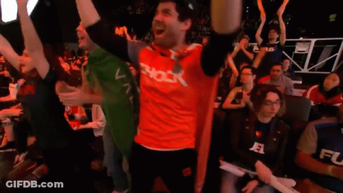Man In Red Shock Shirt GIF