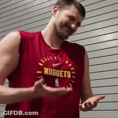 Man In Red Sleeveless Shirt Saying Nuggets GIF